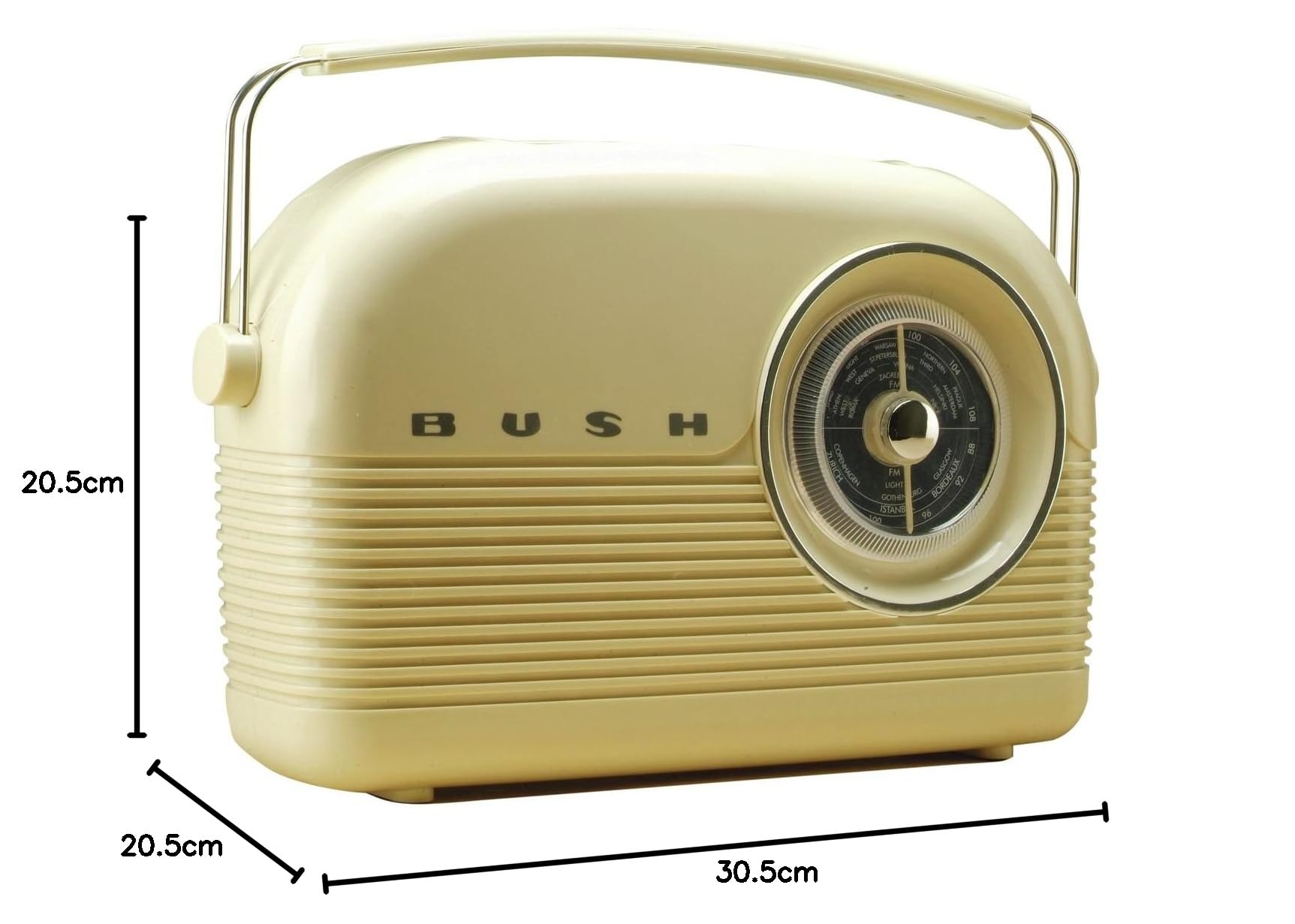 BUSH ラジオ レトロ Logical Bush Retro DAB Radio - kremowe z dołączonym kablem audio 3